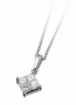 Online Princess cut diamantanheng 0,36ct Halssmykker