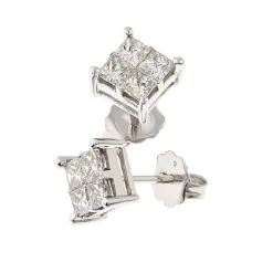 Clearance Princess cut ørepynt 1,00ct Ørepynt