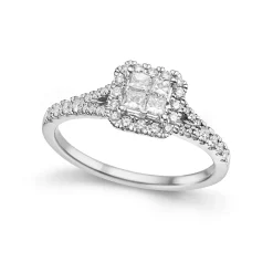 Hot Princess cut ring i hvitt gull 0,55 ct Ringer