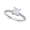 Clearance Princess cut ring med brillianter 1,20 ct Ringer