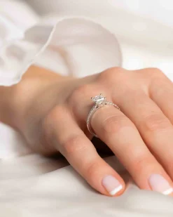 Clearance Princess cut ring med brillianter 1,20 ct Ringer