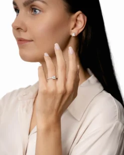 Clearance Princess cut ring med brillianter 1,20 ct Ringer