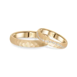 Clearance Promise Design hamret ring i gult gull 4,5 mm Ringer