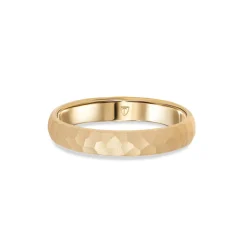 Clearance Promise Design hamret ring i gult gull 4,5 mm Ringer