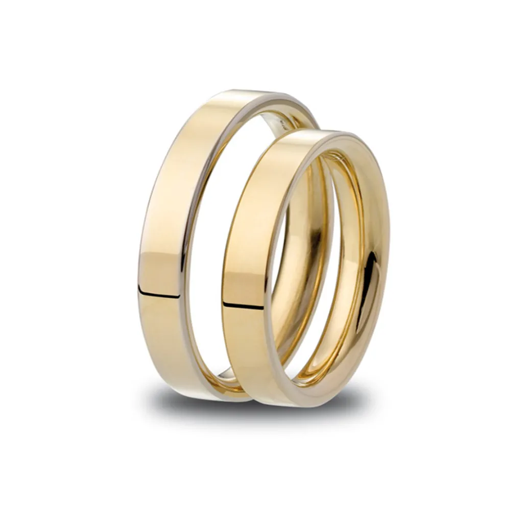 Hot Promise giftering gult gull 3 mm flat komfort Ringer
