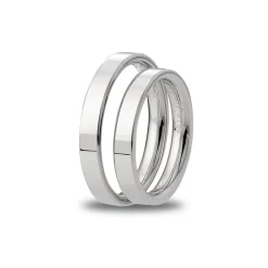 New Promise giftering hvitt gull flat komfort 3 mm Ringer