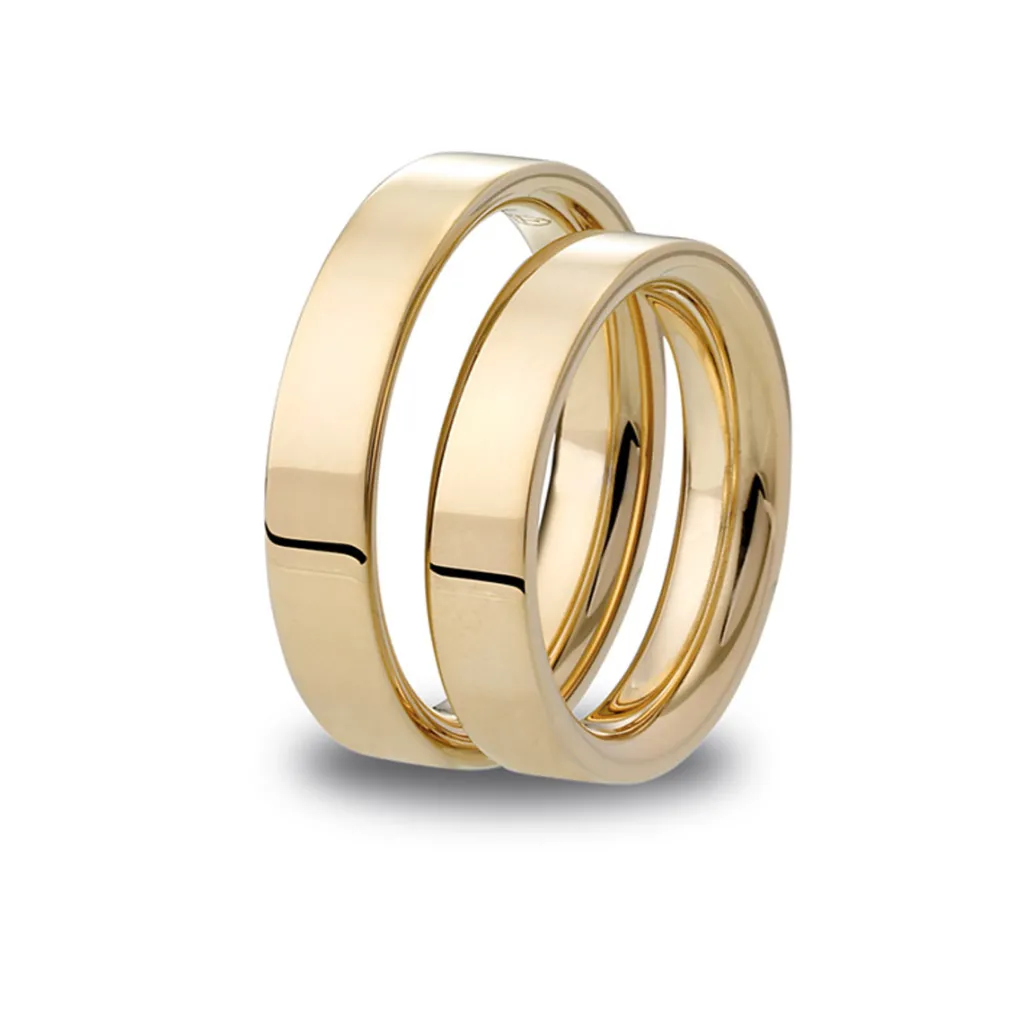 Hot Promise gullring giftering flat komfort 4 mm Ringer