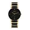 Sale Centrix Diamonds sort skive 39,5 mm Two Tone Klokker | Til Han