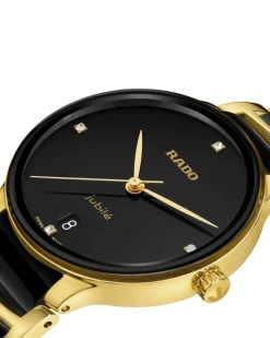 Discount Centrix Diamonds Sort skive 30,5mm Klokker Med Diamanter | Til Henne