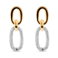 Outlet Øredobber forgylt og rhodinert med cubic zirkonia Ørepynt