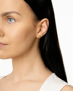 Sale Øredobber i gult gull med knuter 7 mm Ørepynt