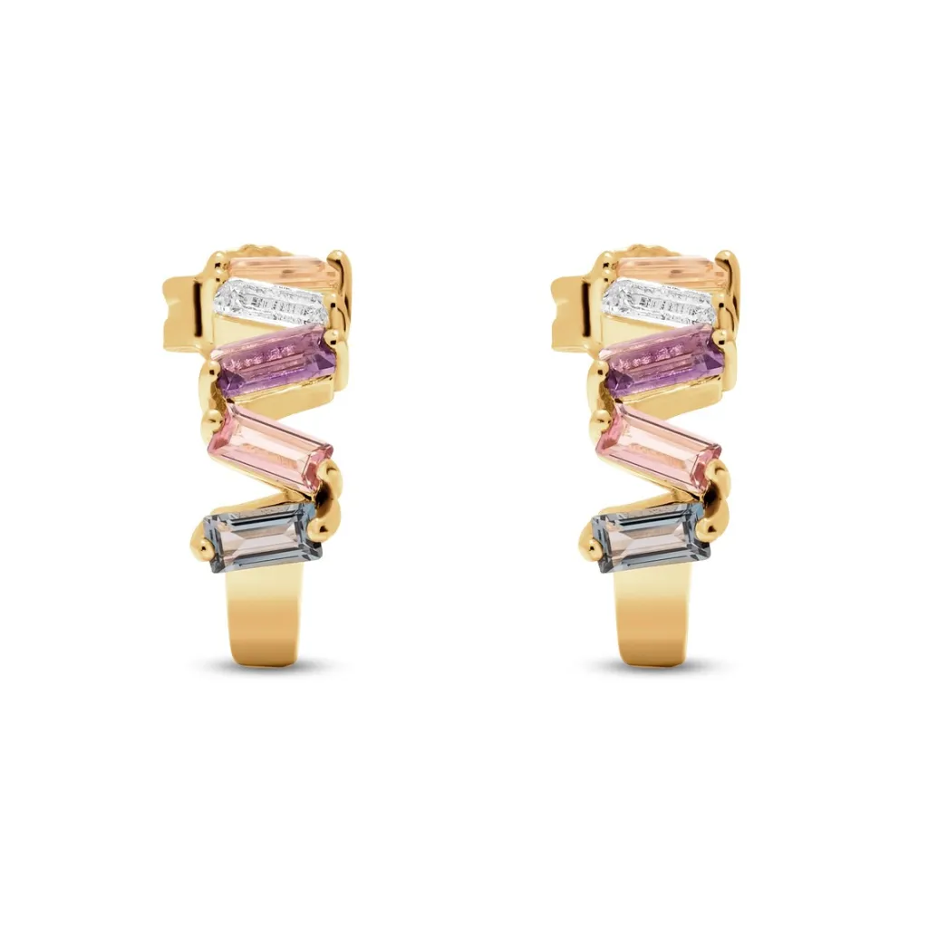 Online Ørepynt i forgylt sølv og fargestener Ørepynt