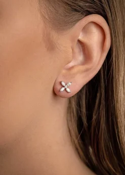 New Ørepynt i hvitt gull med diamanter blomst 0,63 ct Ørepynt