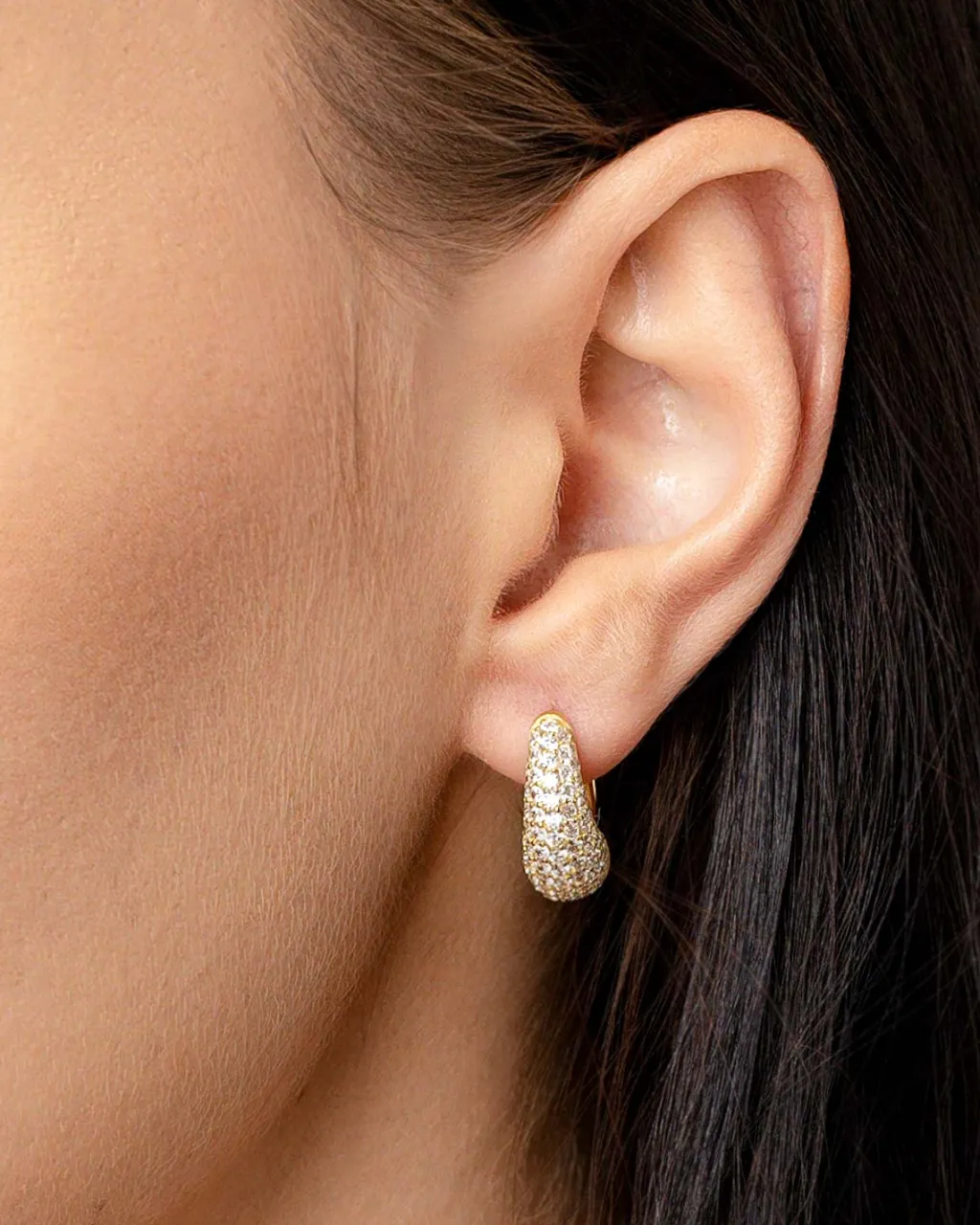 Fashion Øreringer i sølv forgylt med cubic zirkonia Ørepynt