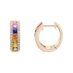 Clearance Øreringer med multicolor safirer 0,32 ct Ørepynt