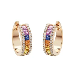 Clearance Øreringer med multicolor safirer 0,32 ct Ørepynt