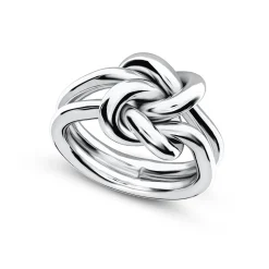 Discount Rhodinert sølv ring med knute Ringer