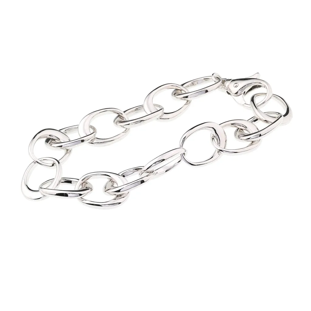 New Rhodinert sølvarmbånd lenker 19,5 cm Armbånd