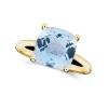 Hot Ring i gult gull med blå topas 5,37 ct Ringer