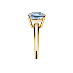 Hot Ring i gult gull med blå topas 5,37 ct Ringer