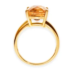 Clearance Ring i gult gull med citrin 4,10 ct Ringer