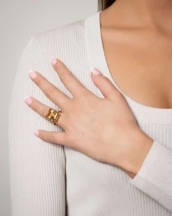 Discount Ring i gult gull med citrin 10,09 ct Ringer