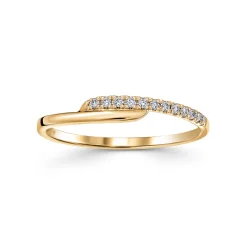 Sale Ring i gult gull med diamanter 0,08 ct Ringer