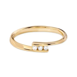 Discount Ring i gult gull med diamanter 0,06 ct. Ringer
