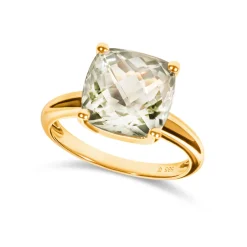Best Ring i gult gull med grønn ametyst 4,40 ct Ringer