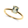 New Ring i gult gull med grønn ametyst Ringer
