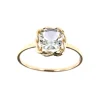 Clearance Ring i gult gull med grønn ametyst Ringer