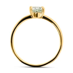 New Ring i gult gull med grønn ametyst Ringer