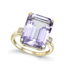 Fashion Ring i gult gull med lilla ametyst 10,05 ct Ringer