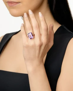 Fashion Ring i gult gull med lilla ametyst 10,05 ct Ringer