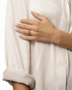 Best Ring i gult gull med lilla ametyst Ringer