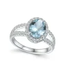 Online Ring i hvitt gull med akvamarin og diamanter 0,50 ct Ringer
