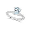 Outlet Ring i hvitt gull med akvamarin og diamanter 1,15 ct Ringer