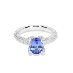 Sale Ring i hvitt gull med tanzanitt og diamanter 1,16 ct Ringer