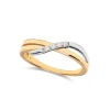Online Ring i hvitt og gult gull med diamanter 0,05 ct Ringer