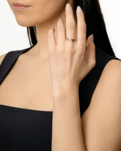 Online Ring i hvitt og gult gull med diamanter 0,05 ct Ringer