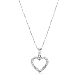 Outlet Romance anheng 1,00 ct diamanthjerte Halssmykker
