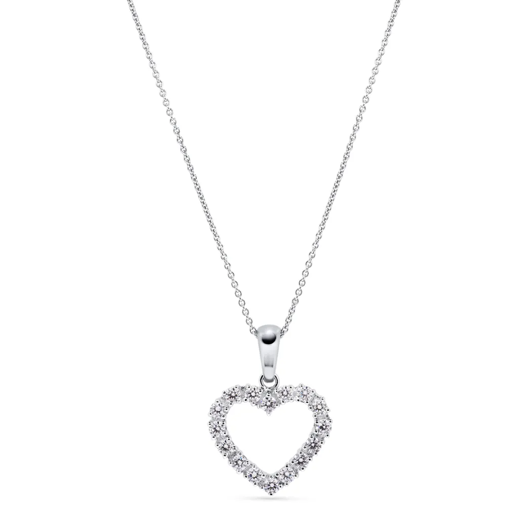 Outlet Romance anheng 1,00 ct diamanthjerte Halssmykker