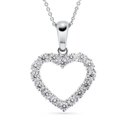 Outlet Romance anheng 1,00 ct diamanthjerte Halssmykker