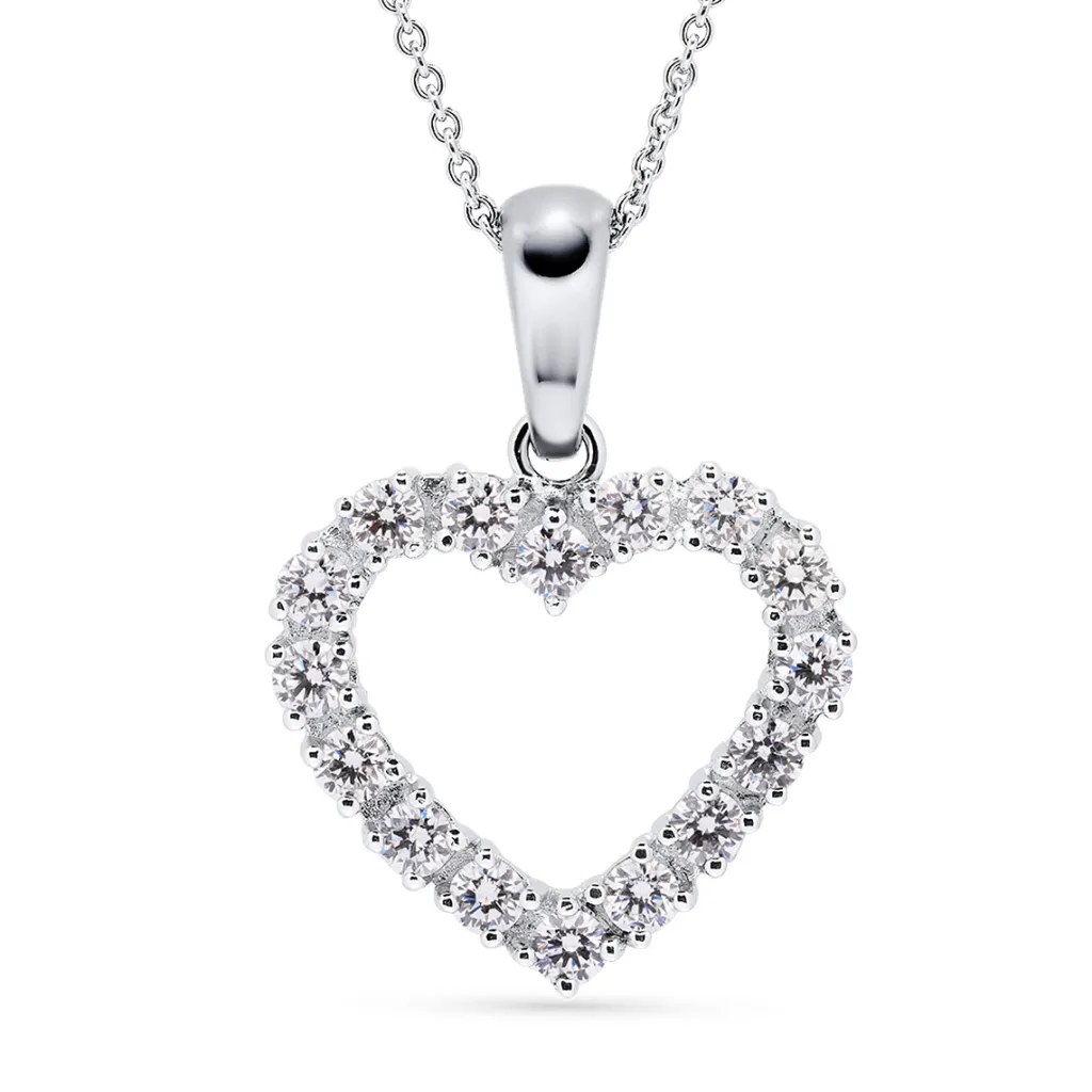 Outlet Romance anheng 1,00 ct diamanthjerte Halssmykker