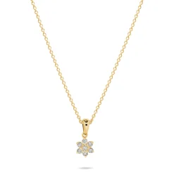 Hot Rosett diamantanheng gult gull 0,17 ct Halssmykker