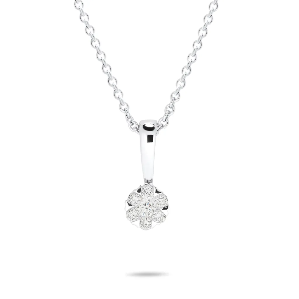 Best Rosett diamantsmykke 0,10 ct Halssmykker