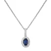 Fashion Rosettanheng med safir og diamanter 0,16 ct Halssmykker