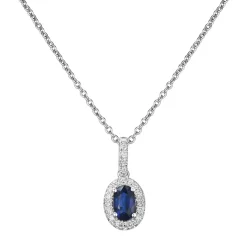Fashion Rosettanheng med safir og diamanter 0,16 ct Halssmykker