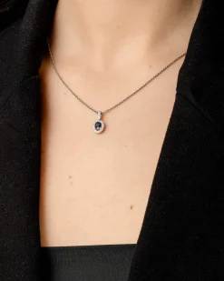 Fashion Rosettanheng med safir og diamanter 0,16 ct Halssmykker