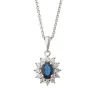 Best Rosettanheng safir 0,67 ct og 0,26 ct diamanter Halssmykker